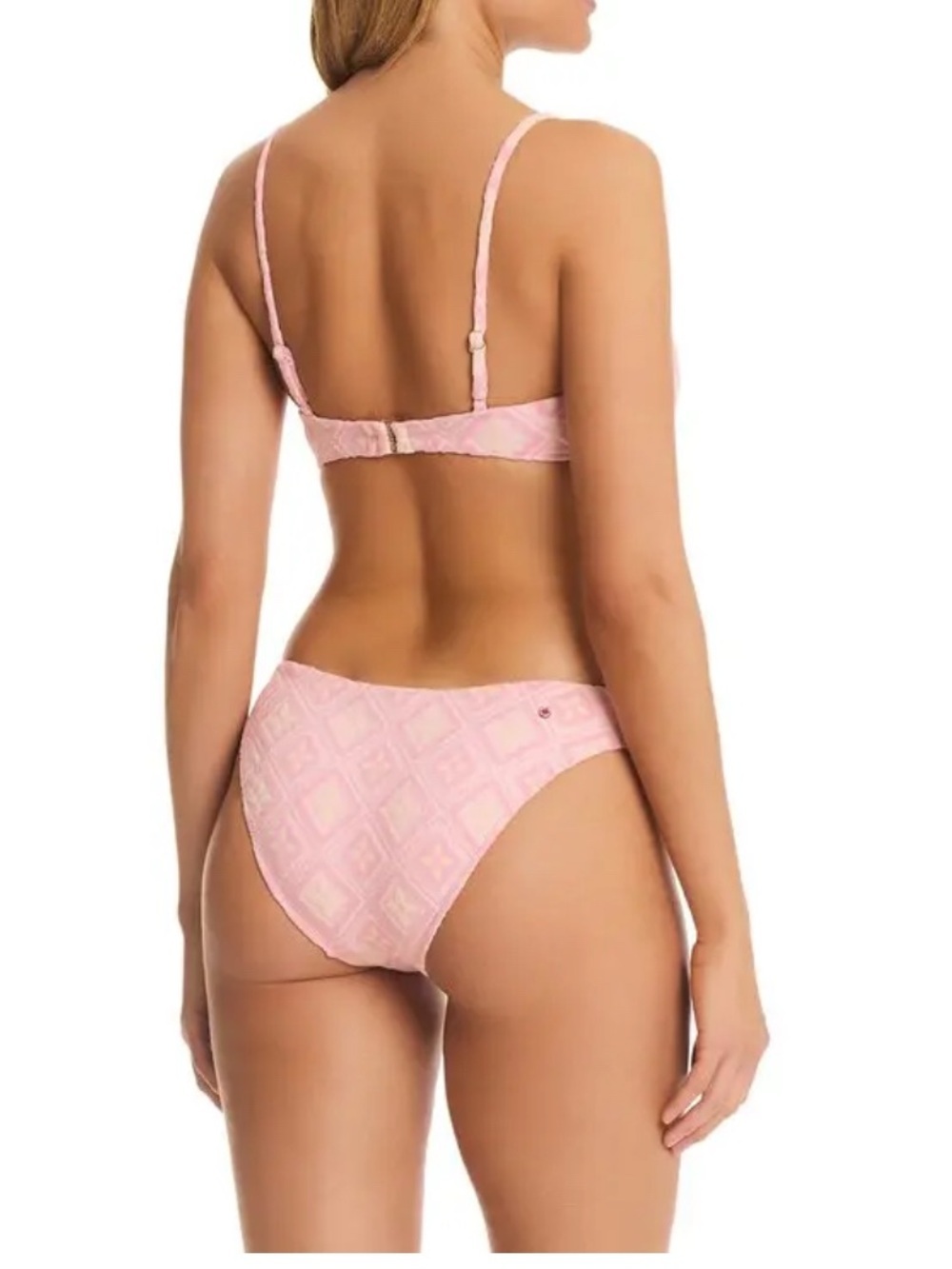 Red Carter Pink Textured Bikini Set xl top and large bottoms NWT - Picture 2 of 9